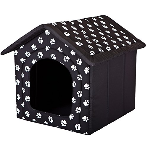 Hobbydog R2 BUDCWL2 Doghouse R2 44X38 cm Black with Paws, S, Black, 700 g von Hobbydog