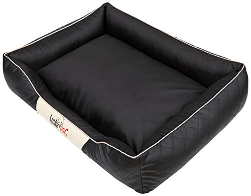 Hobbydog R2CEPCZA2 Hundebett/Sofa/Korb Cesar Perfect Kunstleder, Kodura, schwarz, Größe R2, 84 x 65 x 23 cm von Hobbydog