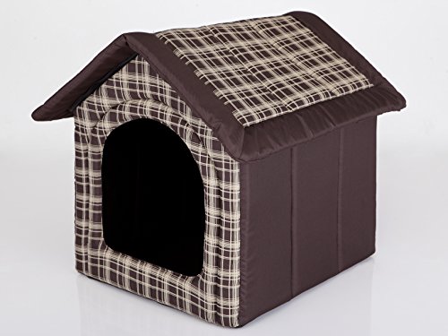 Hobbydog R3 BUDBWK11 Doghouse R3 52X46 cm Brown with Grid, M, Brown, 1.1000000000000001 kg von Hobbydog