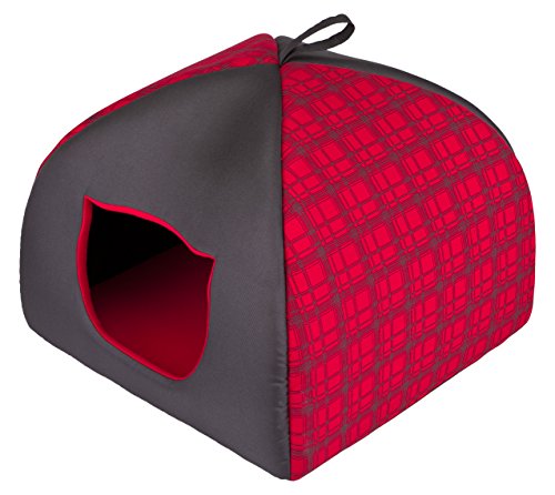 Hobbydog R3IGLCWK1 Katzenbett/Sofa/Korb Iglo Karierte, rot, Größe R3, 47 x 47 cm von Hobbydog