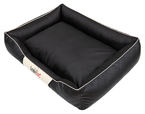 Hobbydog R4CEPCZA2 Hundebett/Sofa/Korb Cesar Perfect Kunstleder, Kodura, schwarz, Größe R4, 114 x 84 x 25 cm von Hobbydog