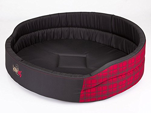 Hobbydog R6 PIACWK5 Dog Bed of Foam R6 70X55 cm Red with Grid, L, Red, 1.5 kg von Hobbydog