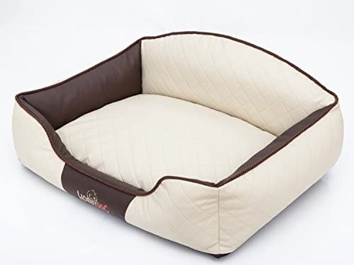 Hobbydog XL ELIBEB3 Dog Bed Elite XL 84X65 cm Beige with Brown Sides, XL, Multicolored, 2.8 kg von Hobbydog