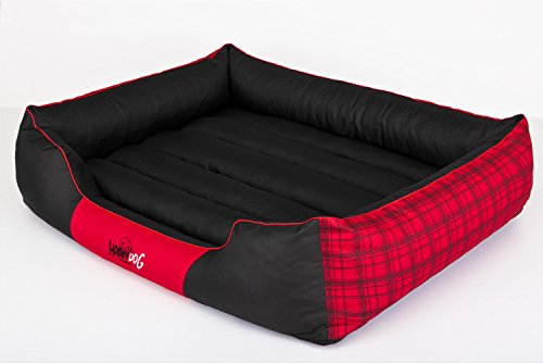 Hobbydog XL PRECZK9 Dog Bed Prestige XL 85X65 Red with Grid, XL, Red, 3.2 kg von Hobbydog