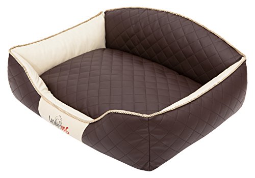 Hobbydog XLELIBBB1 Hundebett/Sofa/Korb Elite mit Kunstleder, braun/beige, XL 84 x 65 x 28 cm von Hobbydog