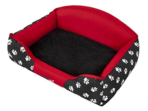 Hobbydog XXL KRECZK1 Dog Bed Royal Exclusive XXL 110X85 cm Red-Black, XXL, Multicolored, 4.5 kg von Hobbydog