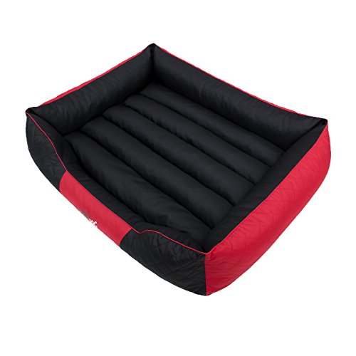 Hobbydog XXL LPRCZC2 Dog Bed Premium XXL 110X90 cm Red-Black, XXL, Multicolored, 5.8 kg von Hobbydog