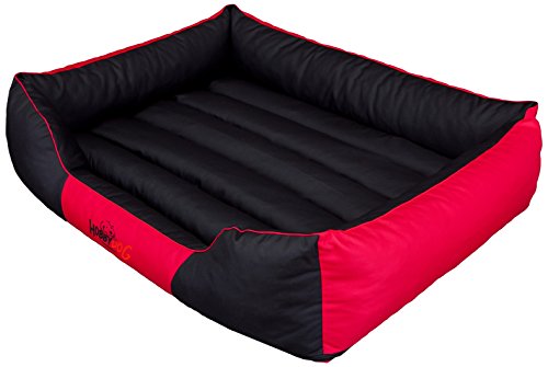 Hobbydog CORCZC8 Hundebett Hundesofa Hundekorb Tierbett Comfort, XXL, 108 x 88 cm, rot mit schwarz von Hobbydog