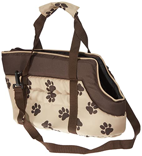 DOGGY Hobbydog TORBWL4 Hundetasche Tragetasche Katzentasche, Größe 22 x 20 x 36 cm, beige mit Pfoten von Hobbydog