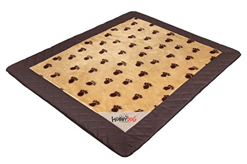 Hobbydog Hundematte Bett Hundekissen Hundehütte Matte Hundebett Kissen große Hunde XL - 110 x 90 cm Beige in Pfoten von Hobbydog