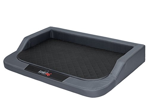 Hobbydog XXL Mesgrc2 XXL 120 X 80 (R3) Hundebett Medico Standard (Oxford) Grau - Schwarz Mit Ortopädische Viscomatte, XXL, Grau - Schwarz von Hobbydog