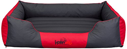 Hobbydog Hundebett Hundesofa Hundekorb Tierbett Verschiedene Größen und Farben Cordura Comfort (XXXL - 140x115x25, 9 - rot mit grau) von Hobbydog