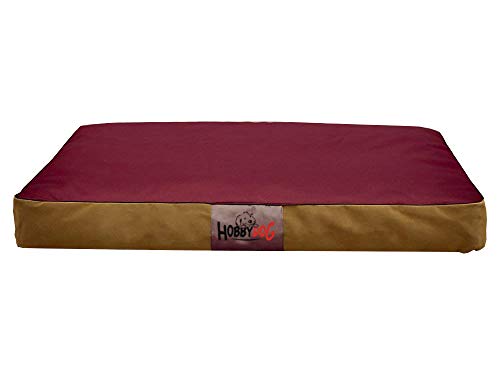 HobbyDog Hundematratze Hundesofa Hundekorb Tierbett Verschiedene Größen und Farben (M - 70m x 50cm x 12 cm, 2 - flok mit weinrot) von Hobbydog