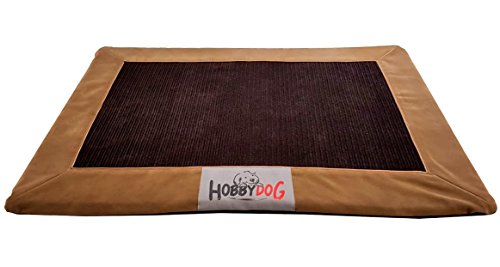 Hundematte Hundebett Hundesofa Hundekorb Tierbett Verschiedene Größen und Farben (XL - 106cm x 87cm x 3cm, 4 - flok mit braun cord) von Hobbydog