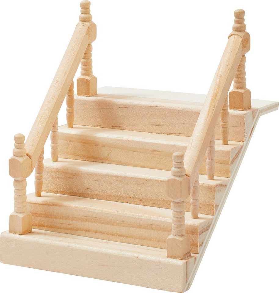 HobbyFun Dekofigur Miniatur Treppe, mit Handlauf 10,5 cm von HobbyFun