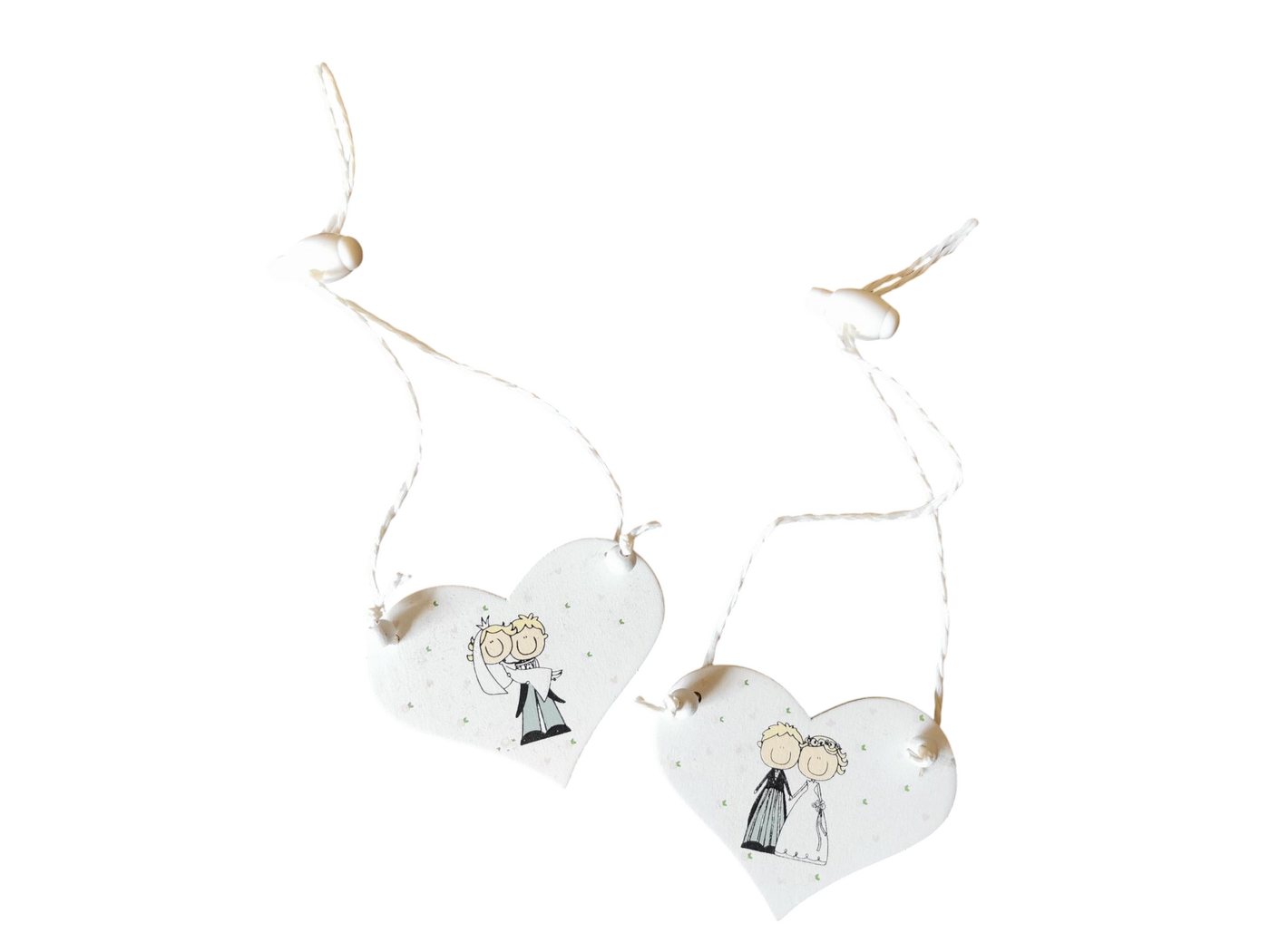 HobbyFun Dekohänger Holzanhänger Hochzeit Herz mit Band, 2er Set HobbyFun Dekohänger Holzanhänger Hochzeit Herz mit Band, 2er Set von HobbyFun