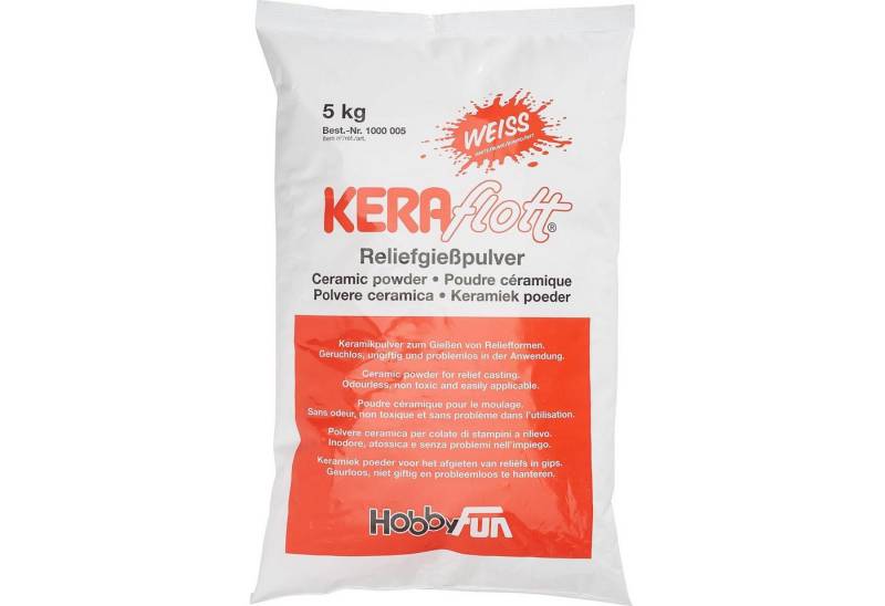 HobbyFun Modelliermasse HobbyFun Keraflott Gießmasse 5kg Btl., weiß von HobbyFun