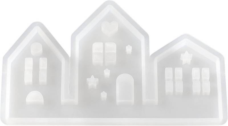 HobbyFun Modellierwerkzeug Silikon-Gießform 'Häuserreihe' mit Steckkante, 55ml von HobbyFun