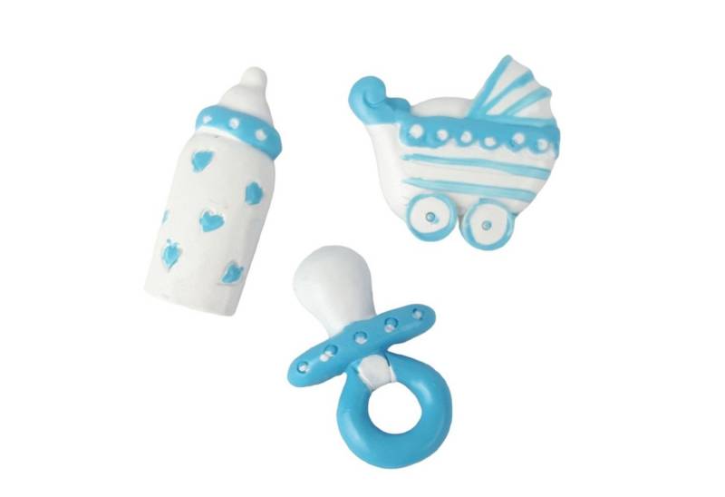 HobbyFun Streudeko Baby Streuteile in Rosa oder Blau 3 cm, 3 St. von HobbyFun