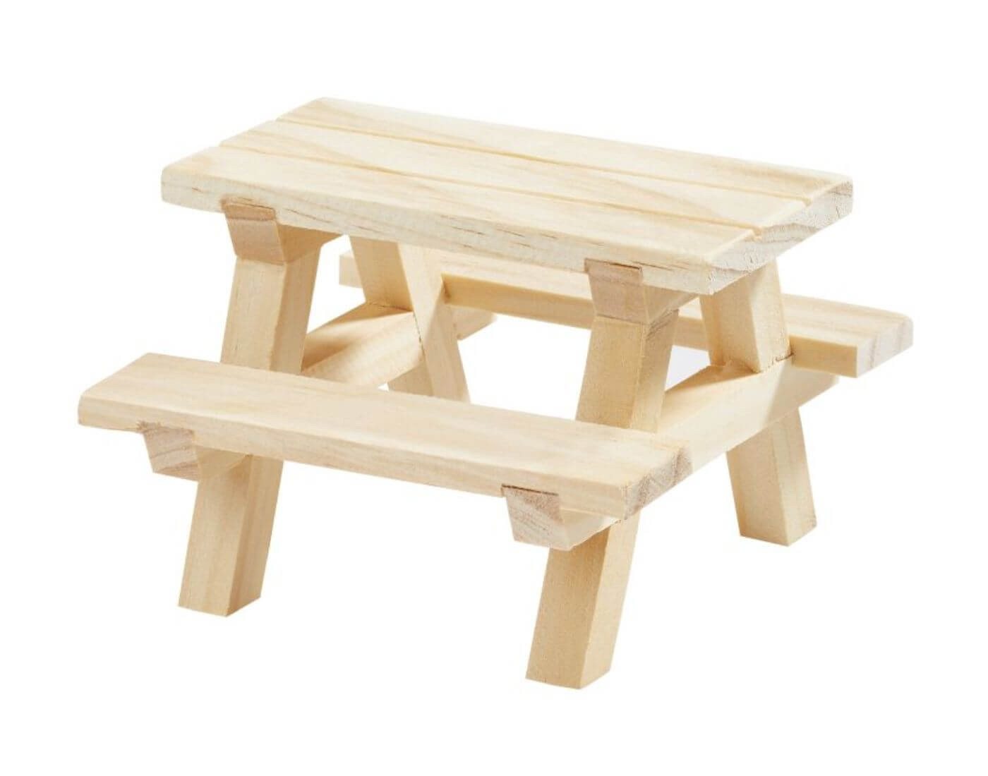 HobbyFun Wichtel Miniatur Tisch mit Bänken 8 x 8 x 5,5 cm - Wichtel- und Puppenstube HobbyFun Wichtel Miniatur Tisch mit Bänken 8 x 8 x 5,5 cm - Wichtel- und Puppenstube von HobbyFun