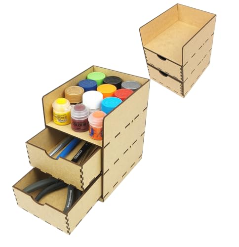 HobbyHold Modellbau-Organizer mit 2 Schubladen - Kompakter Werkzeug- und Farbenhalter - Modell Farbregal Farbständer - Bastel-Farbregal - Paint Rack - Schreibtisch Organizer - Pinselhalter HobbyHold Modellbau-Organizer mit 2 Schubladen - Kompakter Werkzeug- und Farbenhalter - Modell Farbregal Farbständer - Bastel-Farbregal - Paint Rack - Schreibtisch Organizer - Pinselhalter von HobbyHold