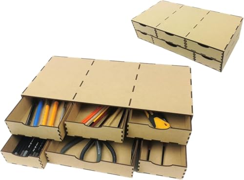 HobbyHold Modellbau-Organizer mit 6 Schubladen - Werkzeug- und Farbenhalter - Modell Farbregal Organizer Farbständer - Bastel-Farbregal - Paint Rack - Schreibtisch Organizer - Pinselhalter (SO7) von HobbyHold