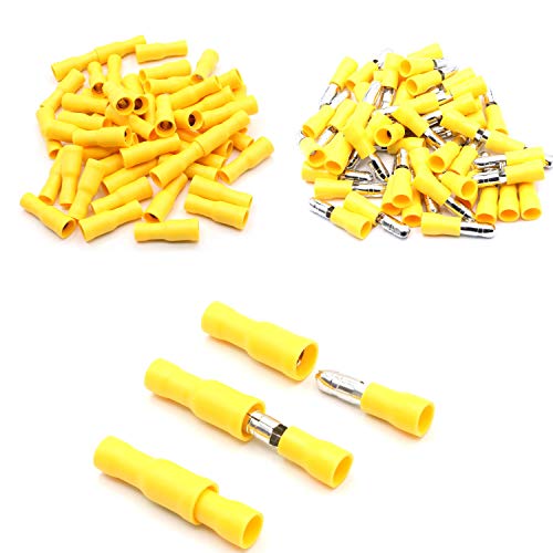 100 Stück Rundsteckhülsen weiblich gelb 4-6 mm² Steckmaß 4mm Vollisoliert PVC Steckverbinder Kabelsteckschuhe Kabelschuhe Verbinder aus Messing verzinnt 100 Stück Rundsteckhülsen weiblich gelb 4-6 mm² Steckmaß 4mm Vollisoliert PVC Steckverbinder Kabelsteckschuhe Kabelschuhe Verbinder aus Messing verzinnt von HobbyPower24