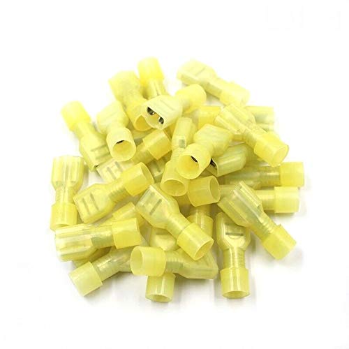 100x Flachsteckhülsen weiblich gelb 4-6 mm² Steckbreite 6,3mm Vollisolierte Steckverbinder Kabelschuhe Verbinder Stecker von HobbyPower24