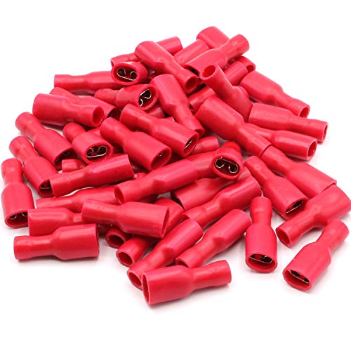 10x Flachsteckhülsen weiblich rot 0,5-1,5 mm² Steckbreite 4,8 mm Vollisoliert PVC Steckverbinder Kabelsteckschuhe Kabelschuhe Verbinder aus Messing verzinnt von HobbyPower24