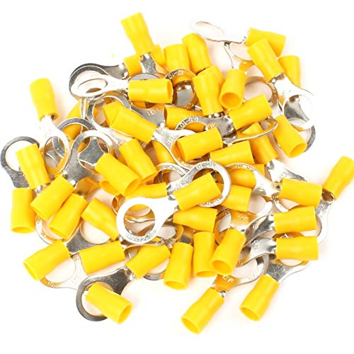 10x Stück Ringkabelschuhe in gelb 4,0-6,0 mm² Loch-Ø M5 Teilisoliert PVC Anschlussklemme Kabelschuh Kabel-Verbinder aus Kupfer verzinnt von HobbyPower24