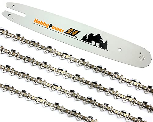 4 Ketten + Schwert passend für Stihl 017 MS 170 30 cm 3/8"P 44TG 1,3mm Sägekette von HobbyPower24