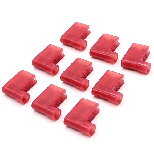 50 Stück Flachsteckhülsen weiblich 90 Grad rot 0,5-1,5 mm² Steckbreite 6,3mm Vollisolierte Steckverbinder Kabelsteckschuhe Kabelschuhe Verbinder aus Messing verzinnt von HobbyPower24