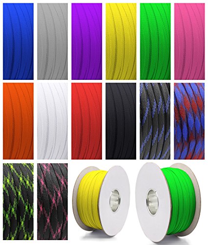 5m Geflechtschlauch Gewebeschlauch Kabelschlauch Kabelschutz Ø 3mm 6mm 8mm 10mm Orange/Blau/Grau/Schwarz/Lila/Weiß/Rot/Rosa/Grün/Gelb (6mm, Schwarz_Blau) von HobbyPower24