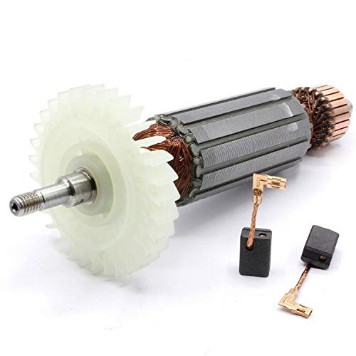 Rotor Anker Läufer Motor + Kohlebürsten inkl. Lüfter passend für Makita GA5030R, PJ7000, GA4530, GA5030 von HobbyPower24