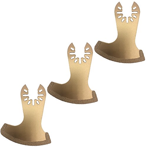 Segmentsägeblatt Sägeblatt HM Diamant Titan Bi Metall Holz für Multimaster Multifunktionswerkzeug Multimaxx Bosch Fein Makita Worx DeWalt BLACK & DECKER (B25: 3x Sensenform HM 70mm) von HobbyPower24