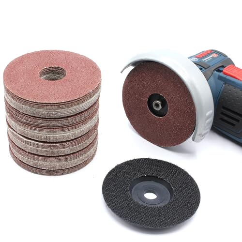 Set Klettschleifscheibe 81-Teilig Schleifscheibe Klettscheibe Schleifpapier inkl. Teller Klett 76 mm für GWS 12V Akku Winkelschleifer Lack Holz von HobbyPower24