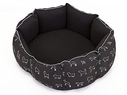 Hobbydog L NYRCZP9 Dog Bed New York L 52X45 cm Black with Dogs, L, Black, 1.4 kg von Hobbydog