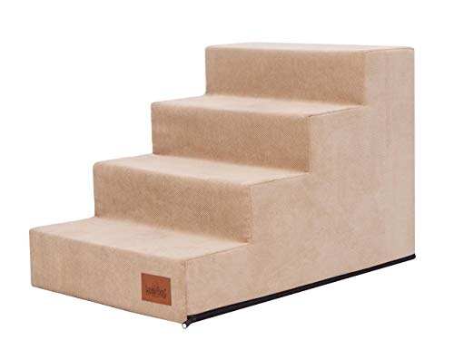 Hobbydog Hundetreppe, Savoy, In Zwei Größen,Antirutsch,Beständig L (4 Stufen 60x40x40cm), Beige von Hobbydog