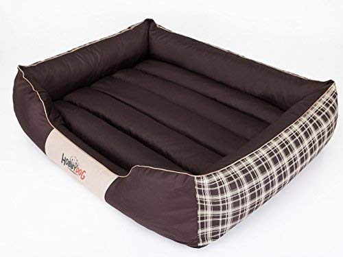 Hobbydog L PREBWK13 Dog Bed Prestige L 65X50 cm Brown with Grid, L, Brown, 1.8 kg von Hobbydog