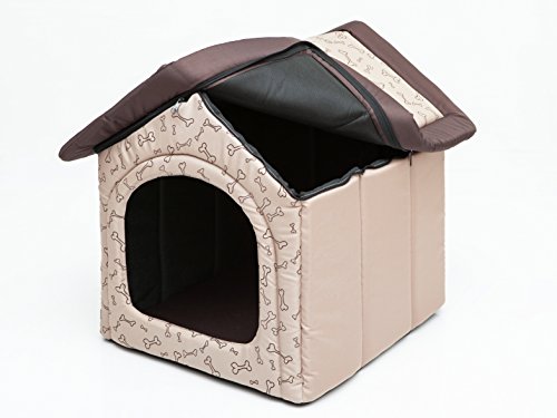 Hobbydog R1 BUDBKO17 Doghouse R1 38X32 cm Beige with Bones, XS, Beige, 600 g von Hobbydog