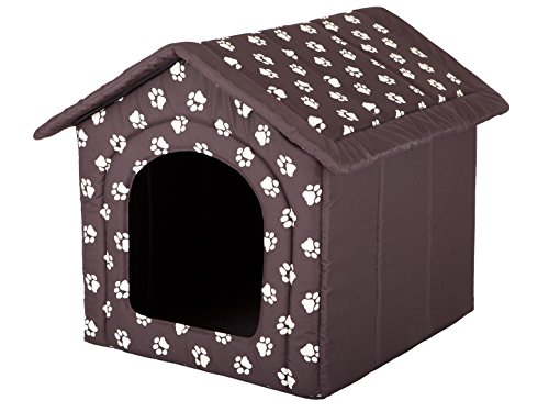 Hobbydog R4 BUDBWK1 Doghouse R4 60X55 cm Brown with Flowers, L, Multicolored, 1.4 kg von Hobbydog