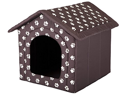 Hobbydog R6 BUDBWL3 Doghouse R6 76X72 cm Brown with Paws, XXL, Brown, 2.5 kg von Hobbydog