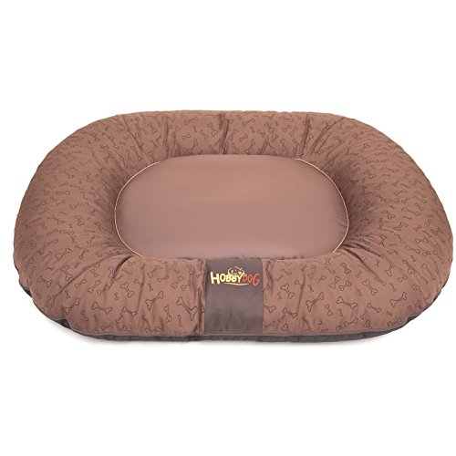 Hobbydog XL PPRJBK4 Dog Bed Pontoon Prestige XL 78X100 cm Light Brown with Bones, XL, Brown, 3.2 kg von Hobbydog