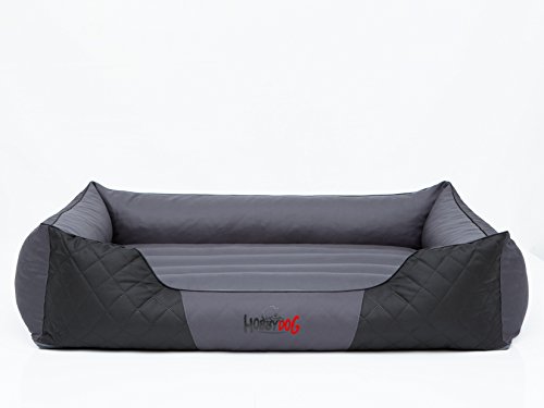 Hobbydog XXL LPRSZC4 Dog Bed Premium XXL 110X90 cm Grey with Black Front, XXL, Gray, 5.8 kg von Hobbydog