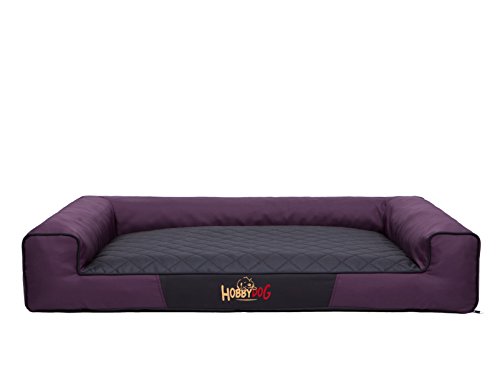 Hobbydog XXL VICBCM6 Eckig Hundebett, Victoria Katzenbett Schlafplatz, Burgund mit schwarz von Hobbydog