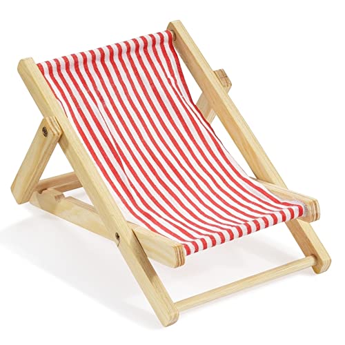 Deko-Liegestuhl ca. 15 cm rot-weiß von DEKO