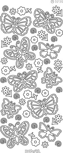 Hobbyfun Konturensticker Schmetterling, Silber von Hobbyfun