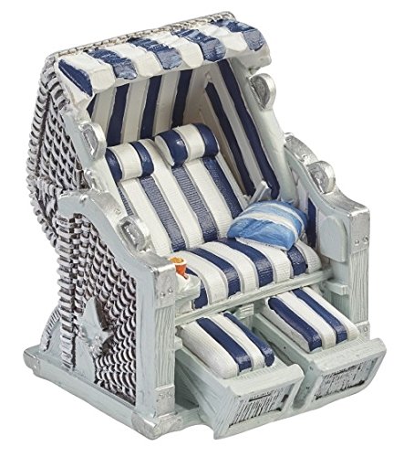 Hobbyfun Mini Strandkorb blau-Weiss 7 cm Figur Deko Urlaub Ferien Ostsee von Hobbyfun