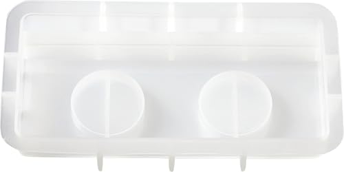 Hobbyfun Silikon-Gießform 2-Teelichthalter mit Schlitz Gießharz Beton Kreativgießmasse 18x11x2.5 cm 285 ml Silikonformen von Hobbyfun