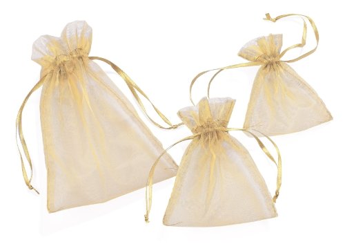 Organza-Säckchen, creme, 13 x 10 cm, 12er-Pack von Hobbyfun